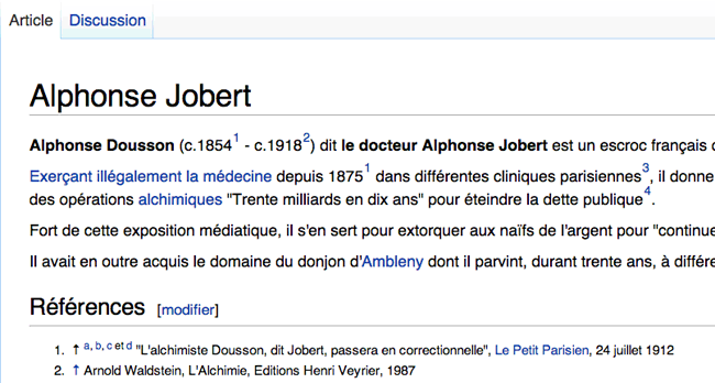 Page wikipdia Jobert